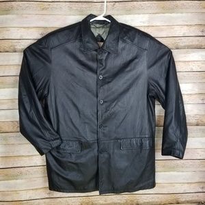 VTG Men Remy USA Leather Button Sport Jacket 44